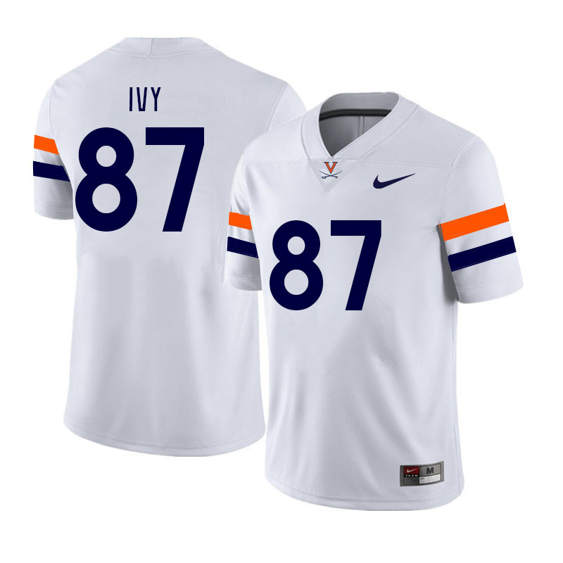 Men #87 Titus Ivy Virginia Cavaliers College Football Jerseys Stitched Sale-White